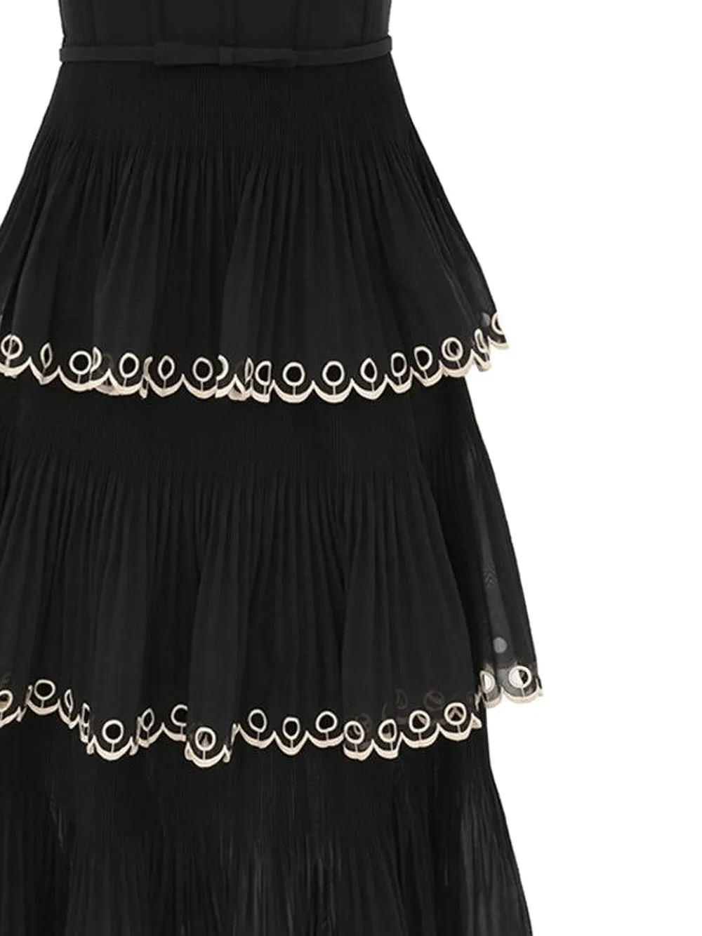 ZIMMERMANN Gelaagde midi-jurk met borduurwerk - Zwart