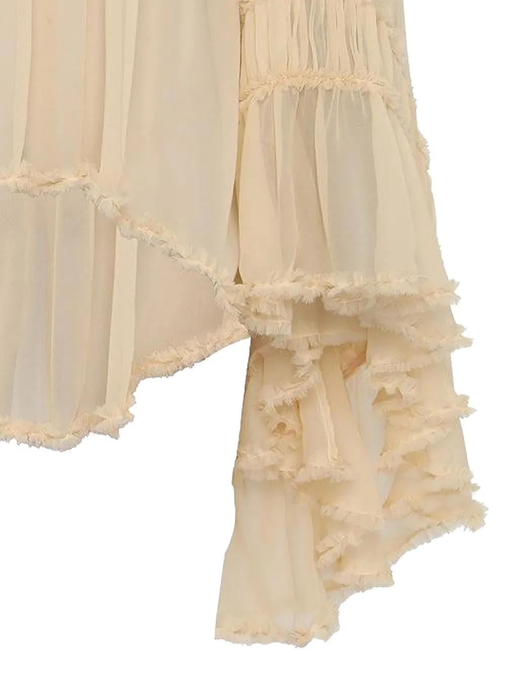 Zimmermann Rebellion Fray Ruffled Blouse In Neutral