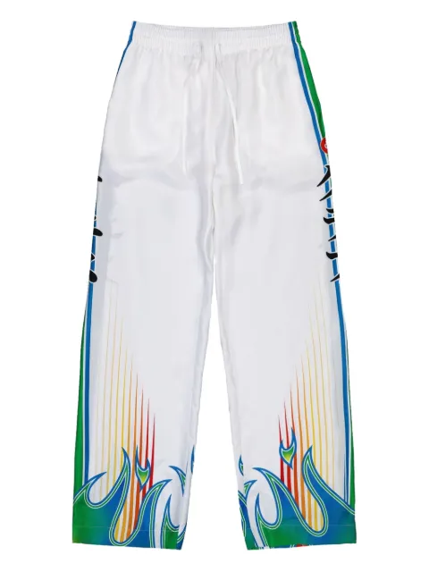 Casablanca elastic-waist flame-print track pants 