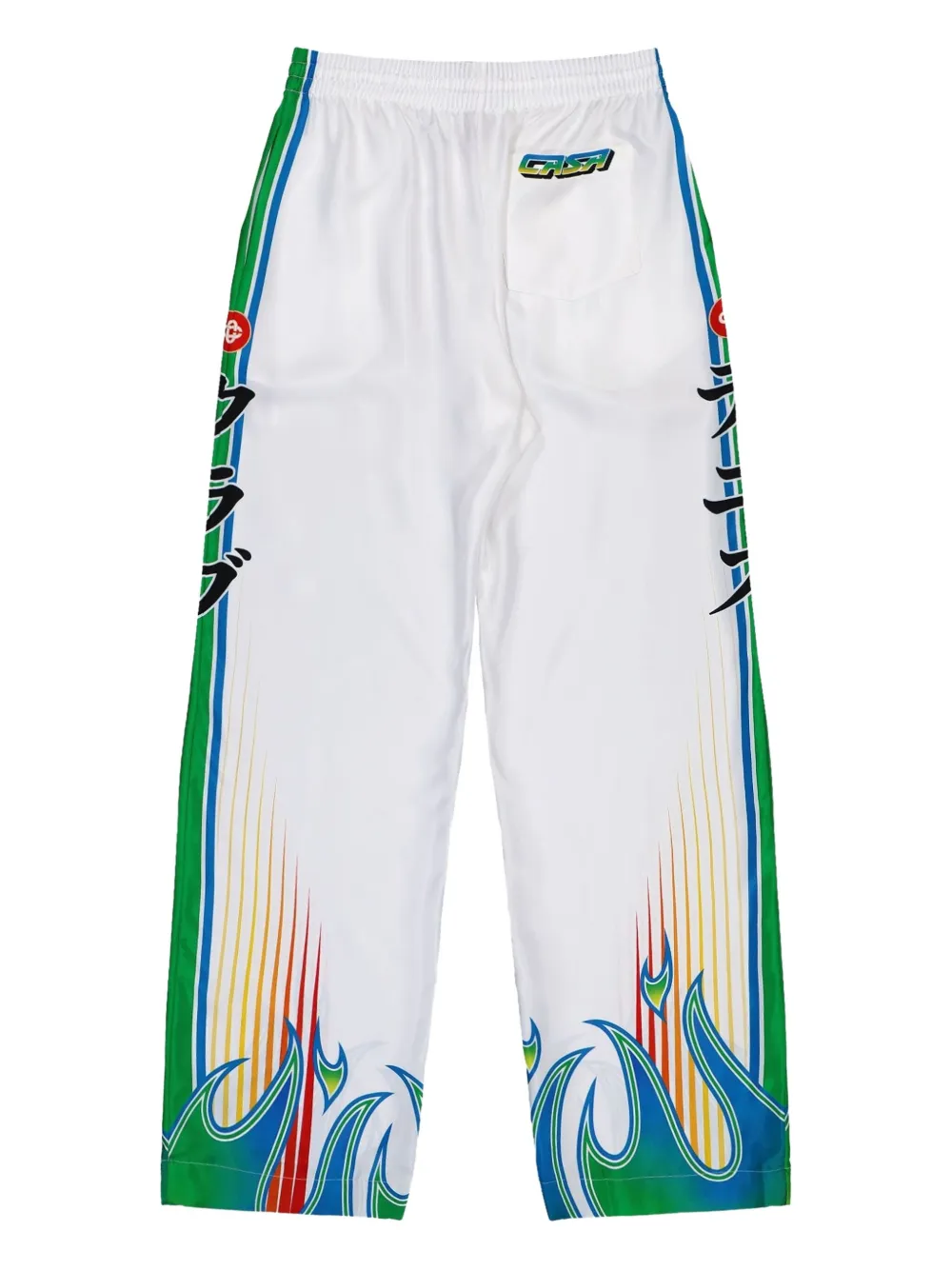 Casablanca elastic-waist flame-print track pants - Wit