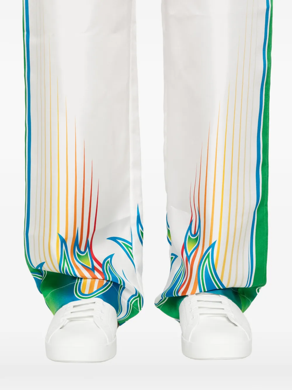 Casablanca Trainingsbroek met elastische taille en vlammenprint Wit