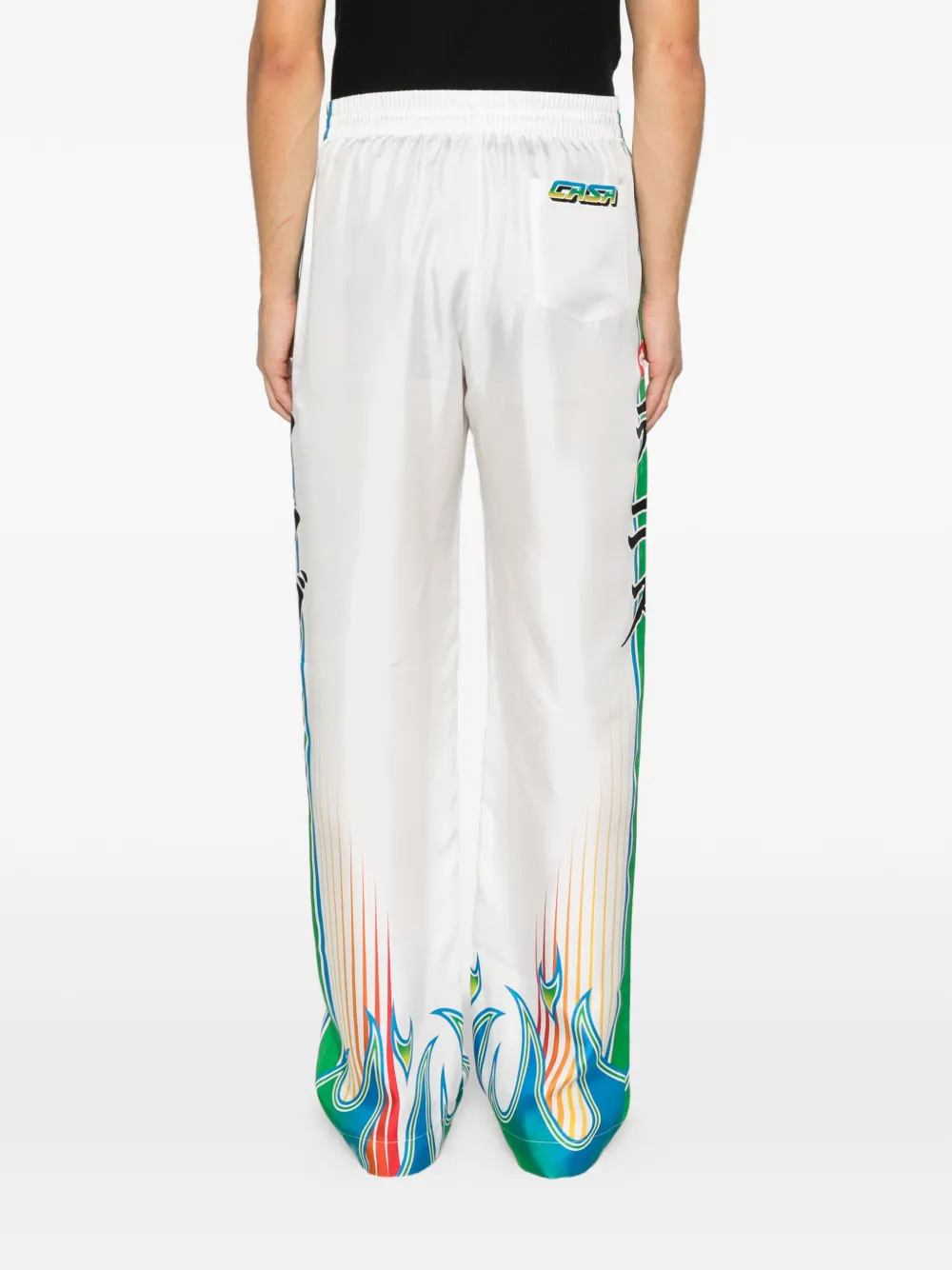 Casablanca Trainingsbroek met elastische taille en vlammenprint Wit