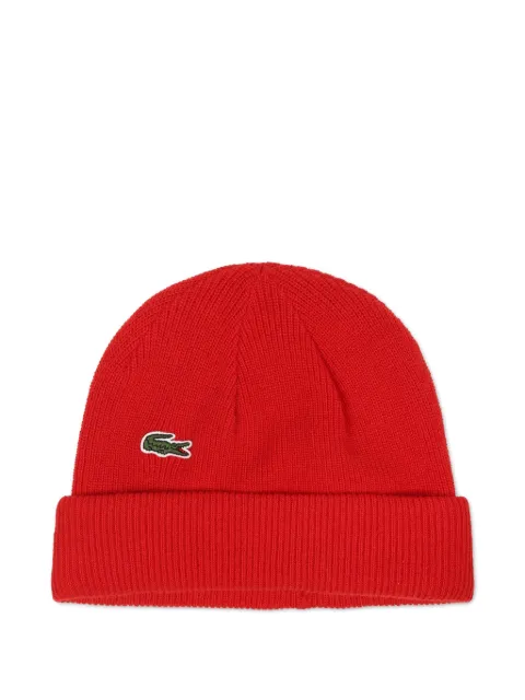 Lacoste Kids logo beanie hat