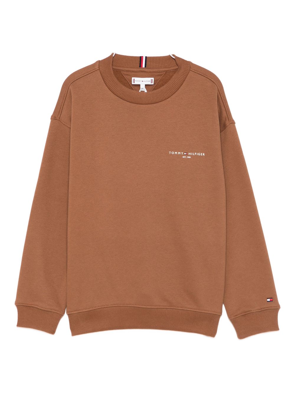 Tommy Hilfiger Junior Logo-embroidered Sweater In Brown