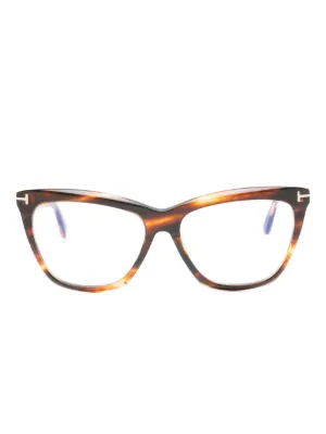 Tom Ford Women\'s Tortoiseshell Acetate Optical Glasses - Brown/Black Tom Ford TF5989-B Tortoise Prescription Eyeglasses main image 4
