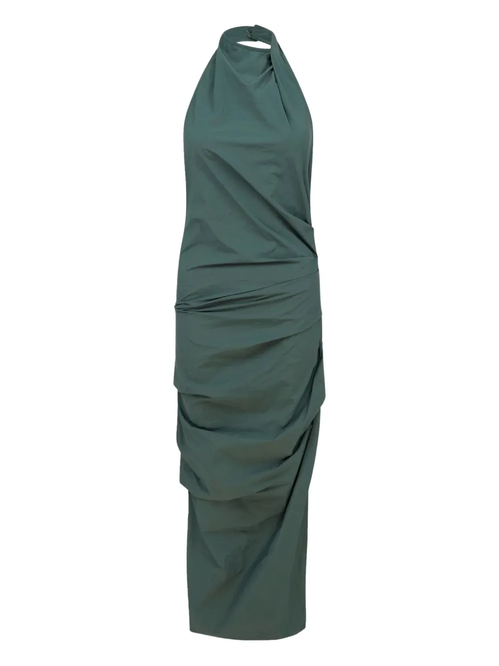 Paris Georgia June Halterneck Gathered Midi Dress In Green