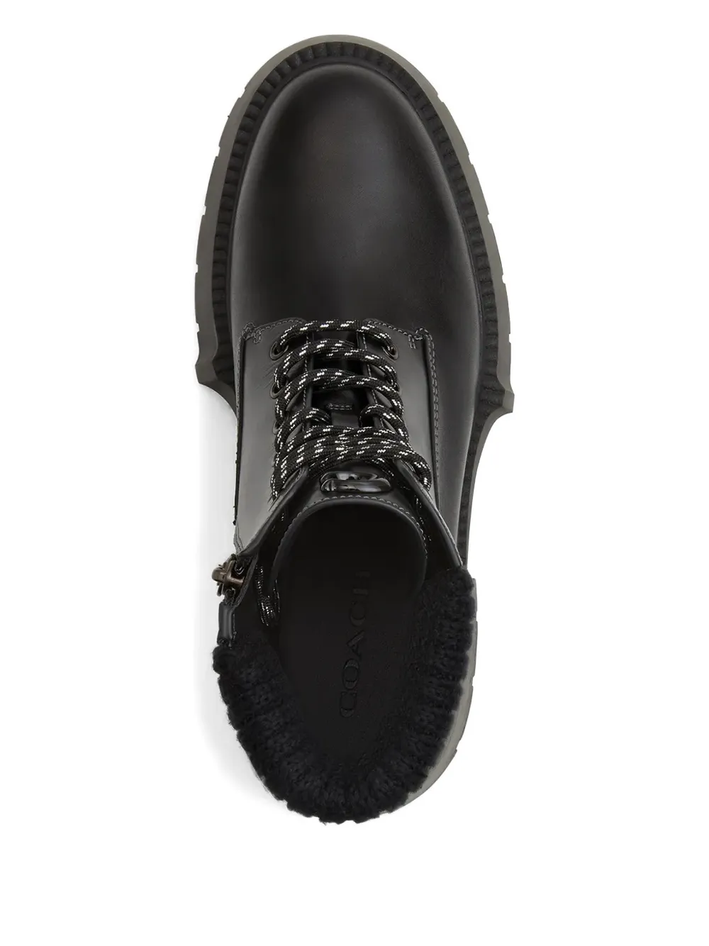 Coach 57 mm Leah laarzen met gebreide kraag Zwart