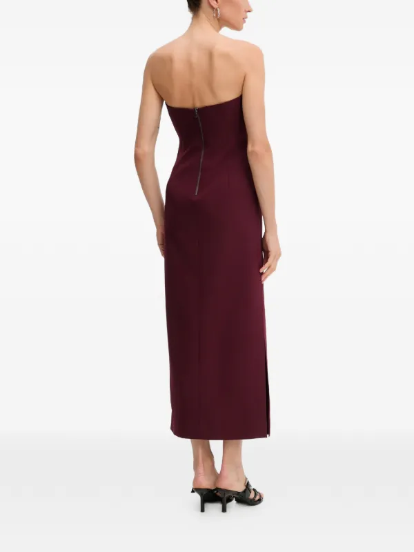 knee length dresses for ladies ELENI MIDI DRESS - BURGUNDY main image 0
