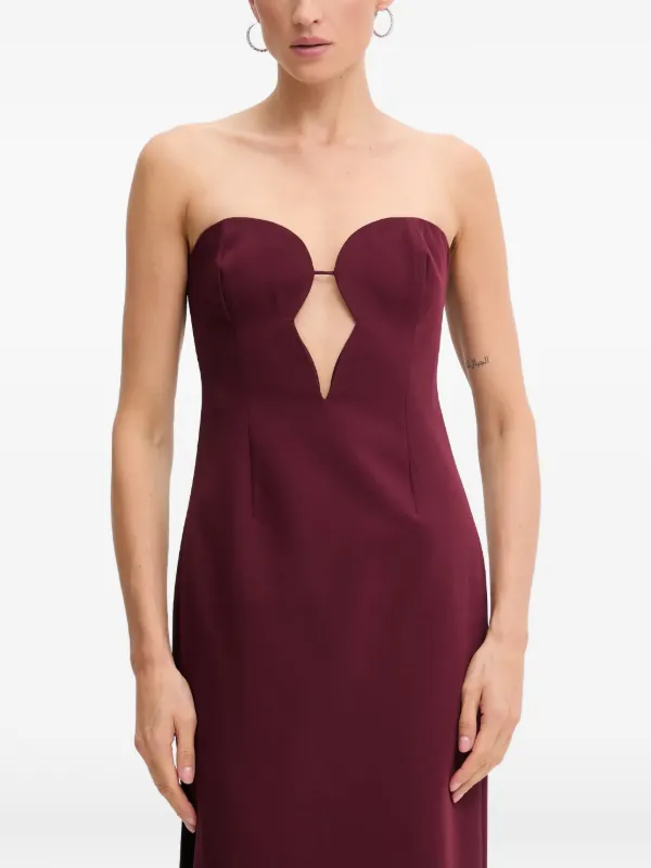 red and pink midi dress Petal and Pup Women's Lipa Colorblock Midi Slip Dress