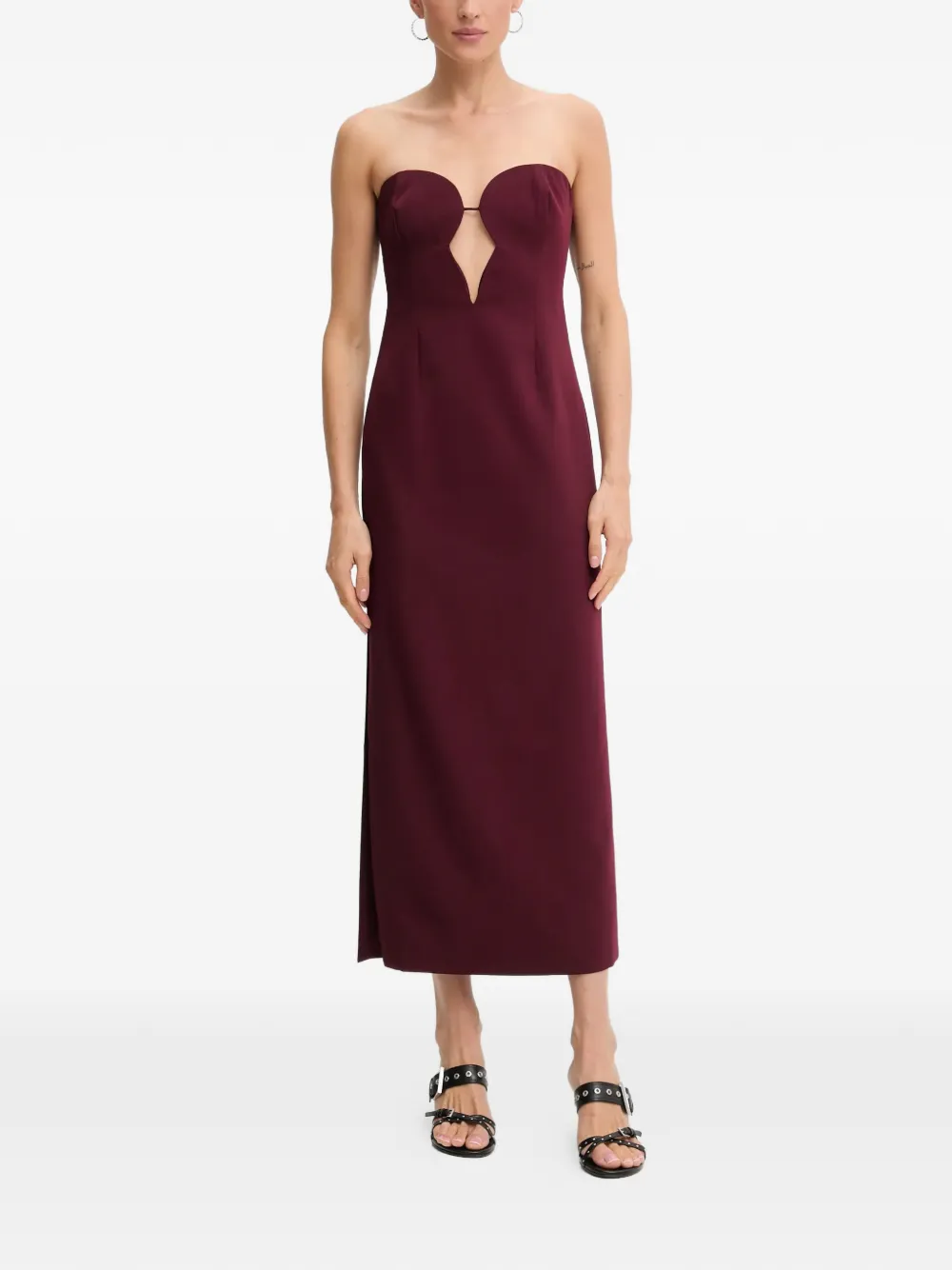 Bardot Eleni strapless cut-out-detail midi dress - Viola