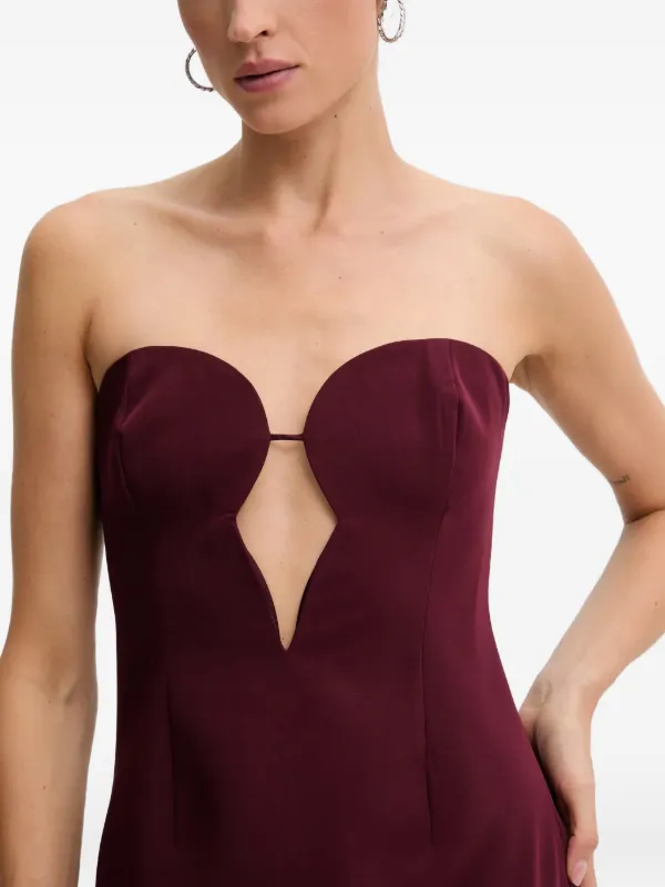 Bardot Eleni Strapless cut-out-detail Midi Dress | Purple | FARFETCH
