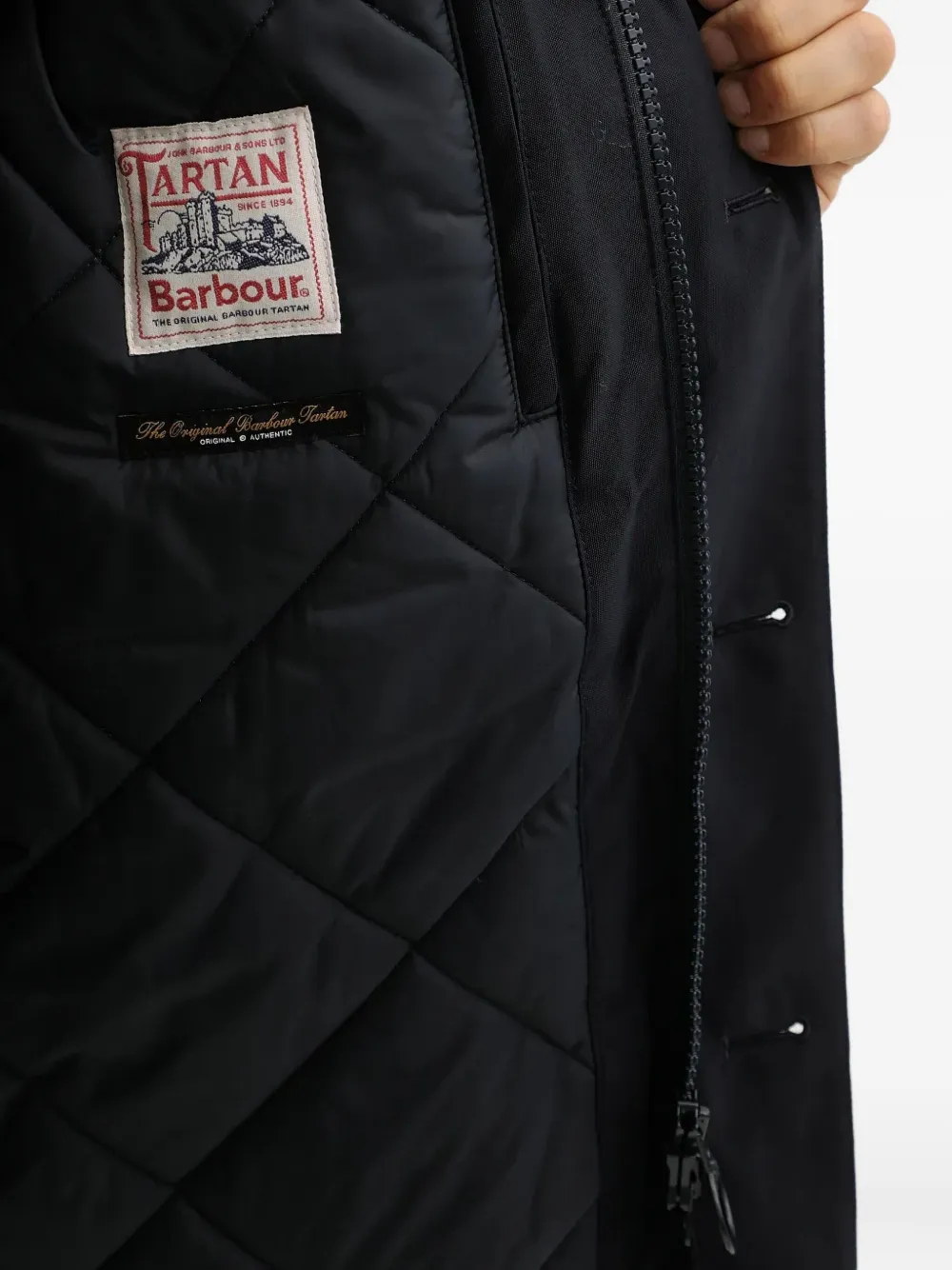 Barbour Beaufort gewatteerd jack met capuchon Blauw