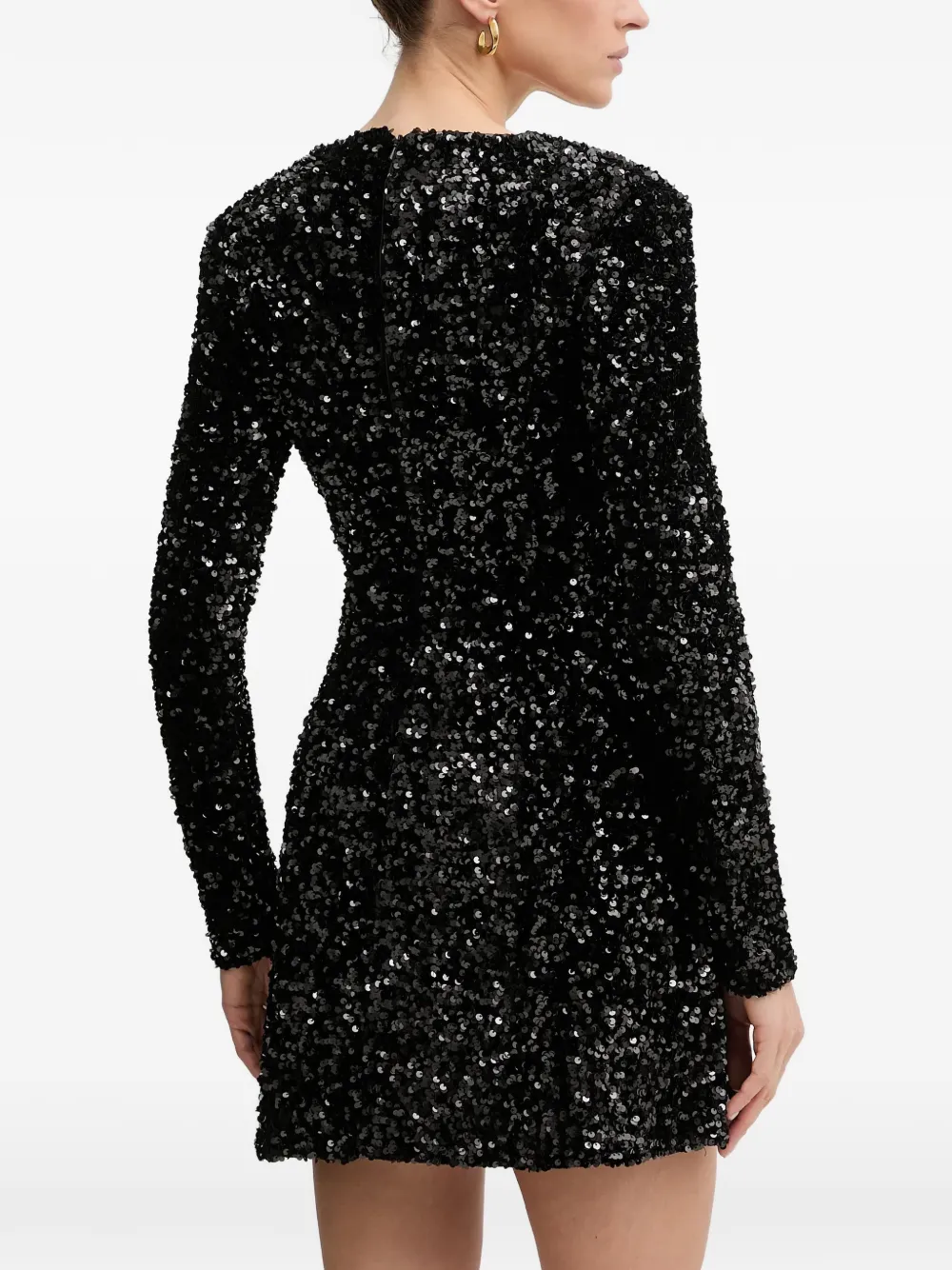 Bardot Eida Hourglass mini-jurk verfraaid met pailletten en V-hals Zwart