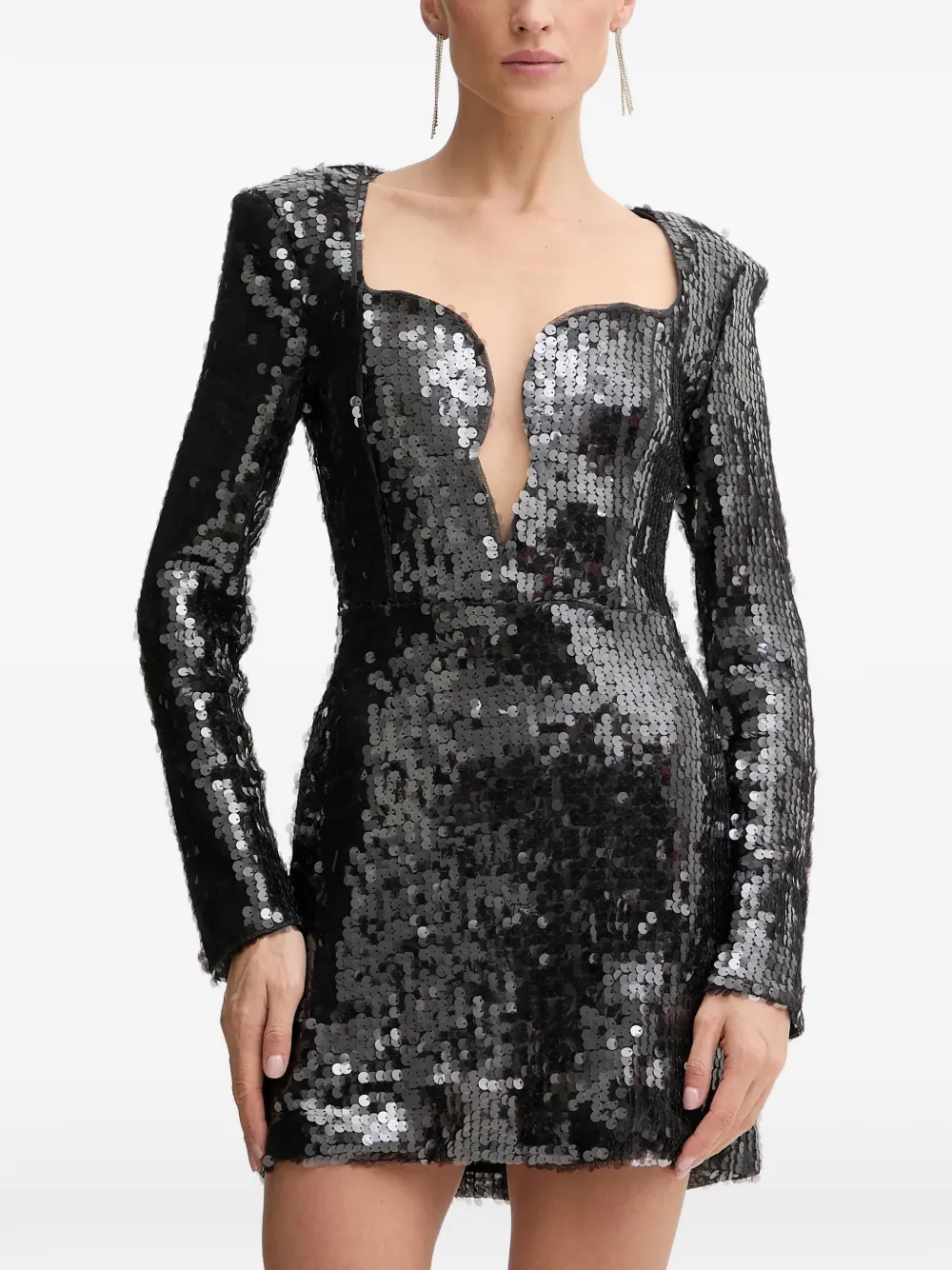 Bardot sequin-embellished mini dress - Nero