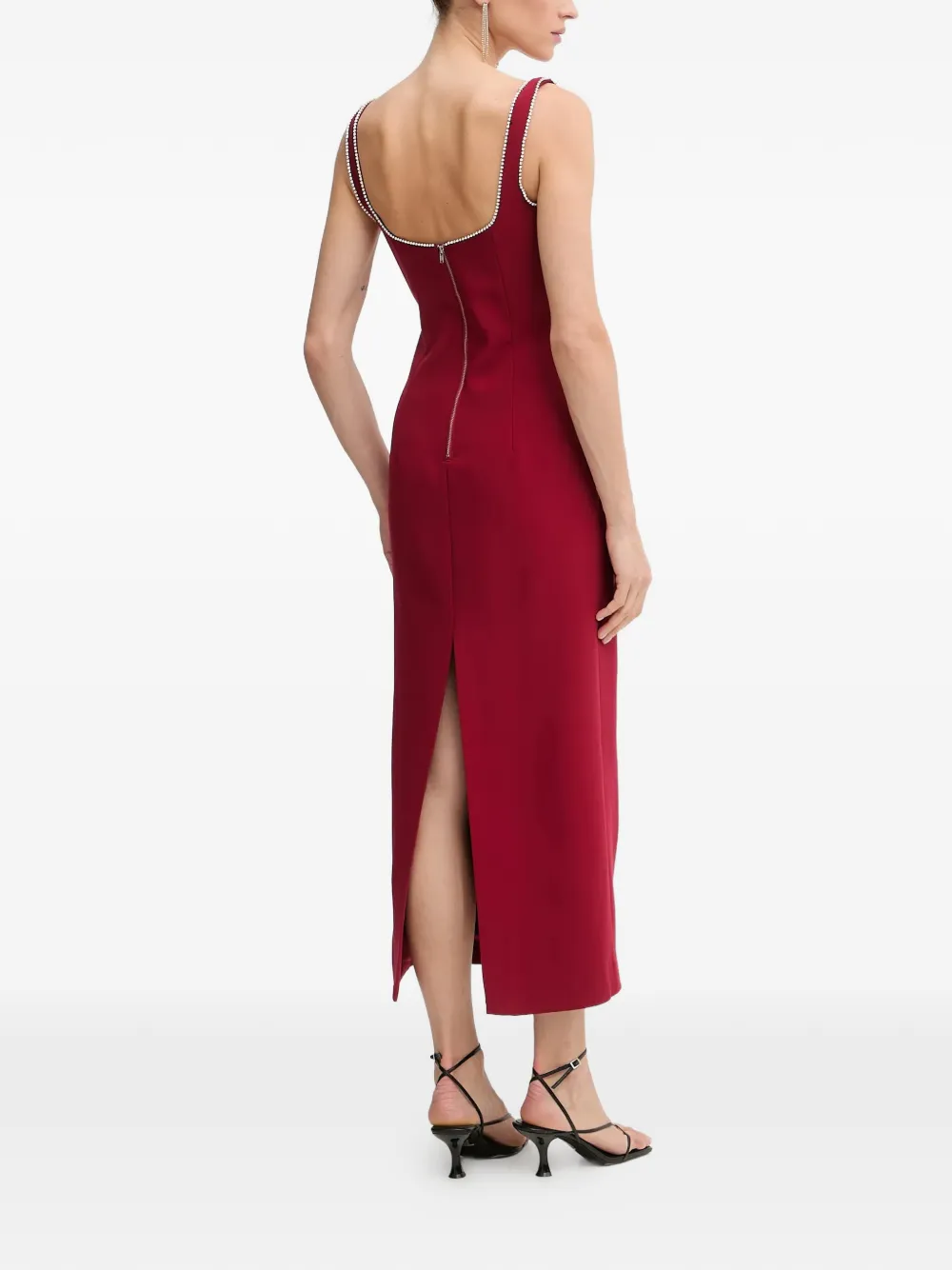  Bardot Embellished-trim Midi Dress - Red 