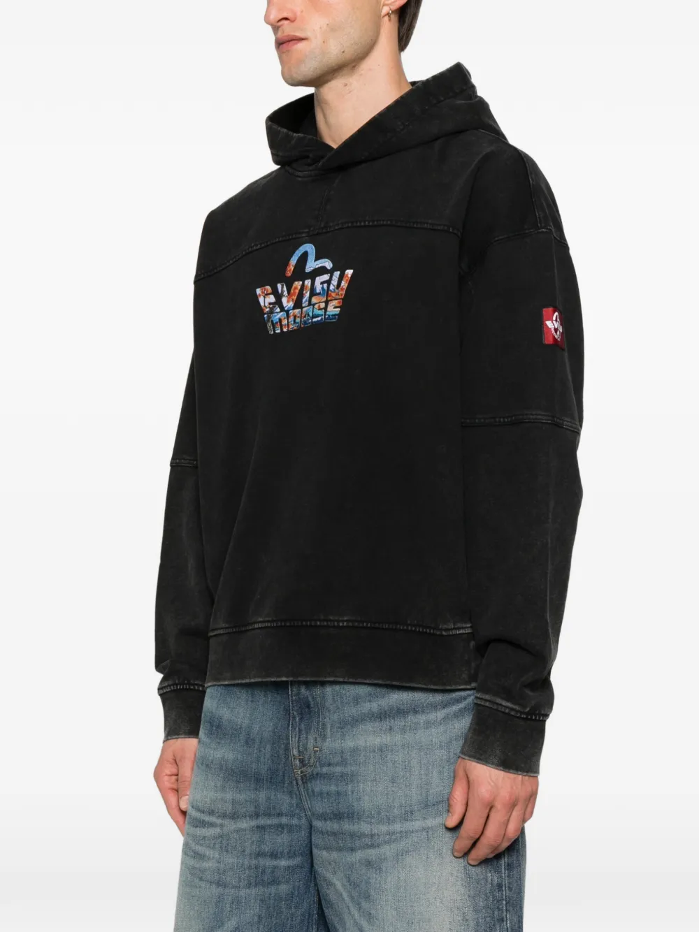 Moose Knuckles X Evisu Graphic Hooded Hoodie In Black