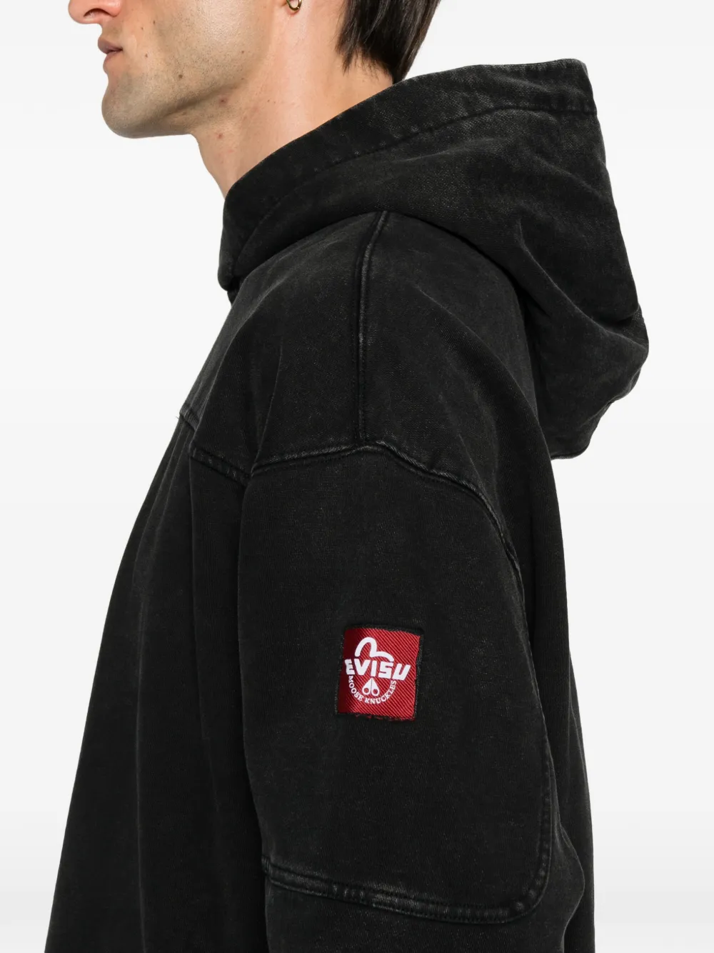 Moose Knuckles X Evisu Graphic Hooded Hoodie In Black