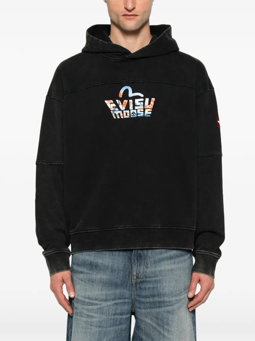 Moose Knuckles X Evisu Graphic Hooded Hoodie In Black