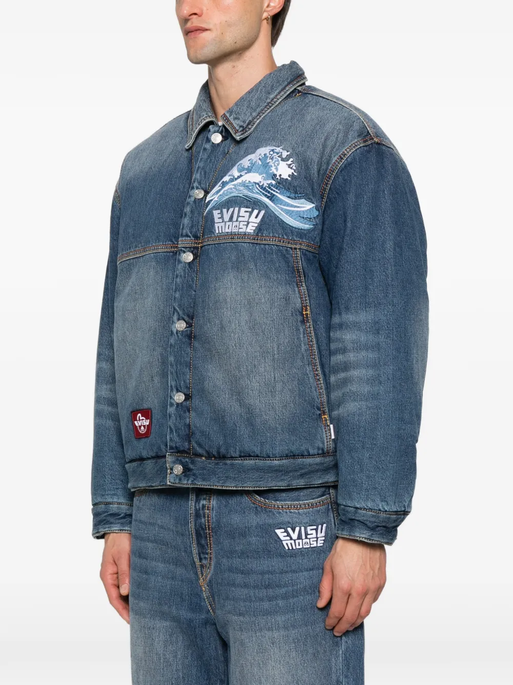 Moose Knuckles X Evisu Graphic Print Jacket In Blue