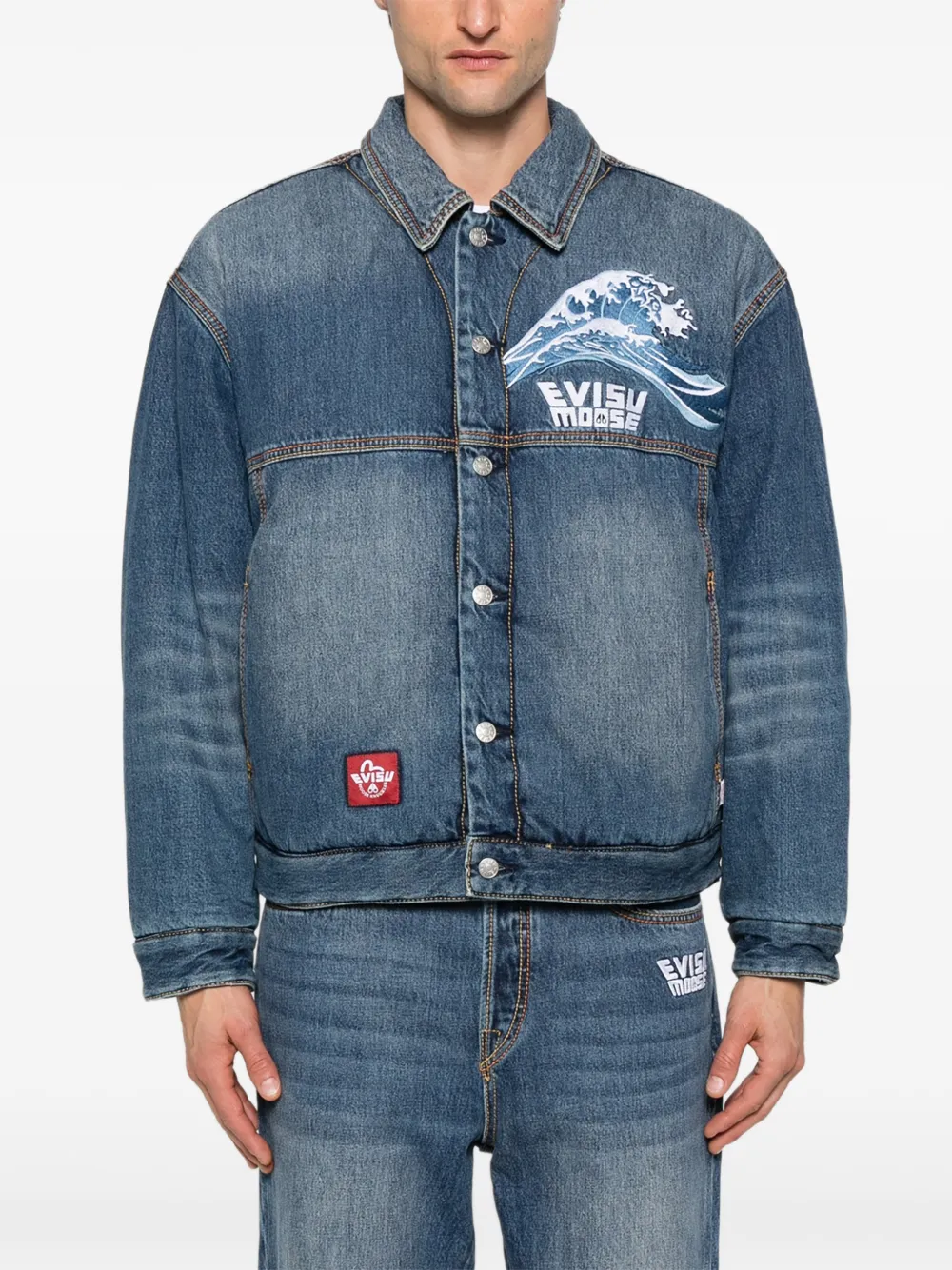 Moose Knuckles X Evisu Graphic Print Jacket In Blue