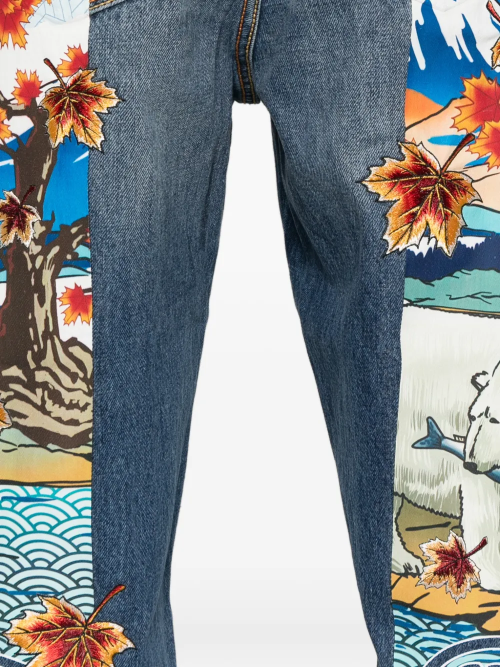 Moose Knuckles x Evisu jeans met logodetail Blauw