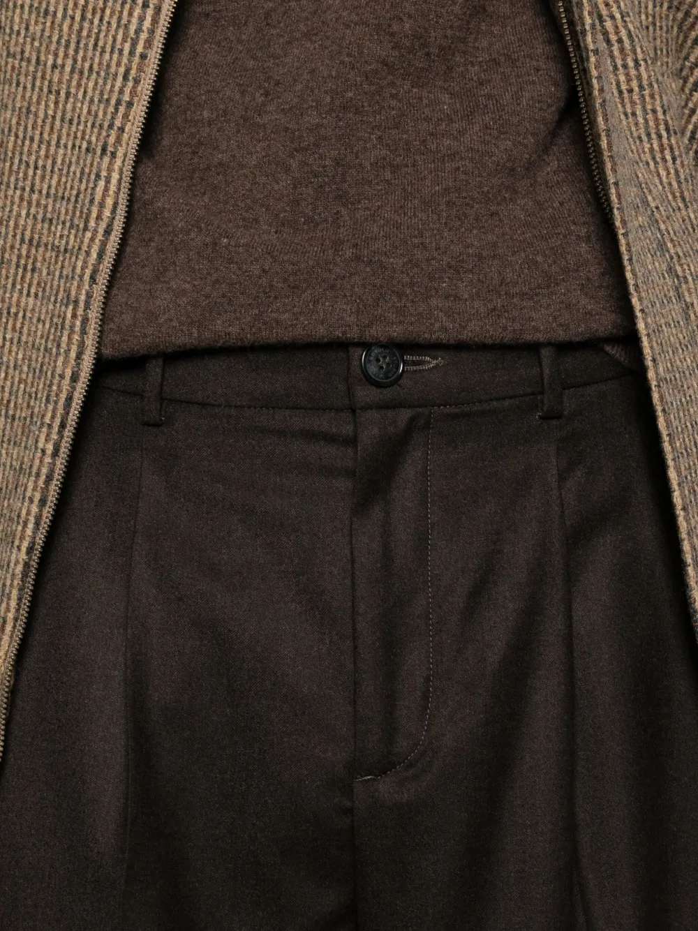 Noyoco Lotten Pleated Trousers In Brown