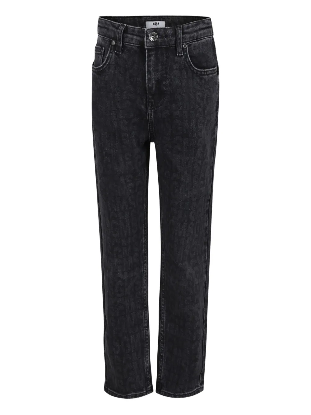 MSGM Kids logo-pattern jeans | Grey | Image 1