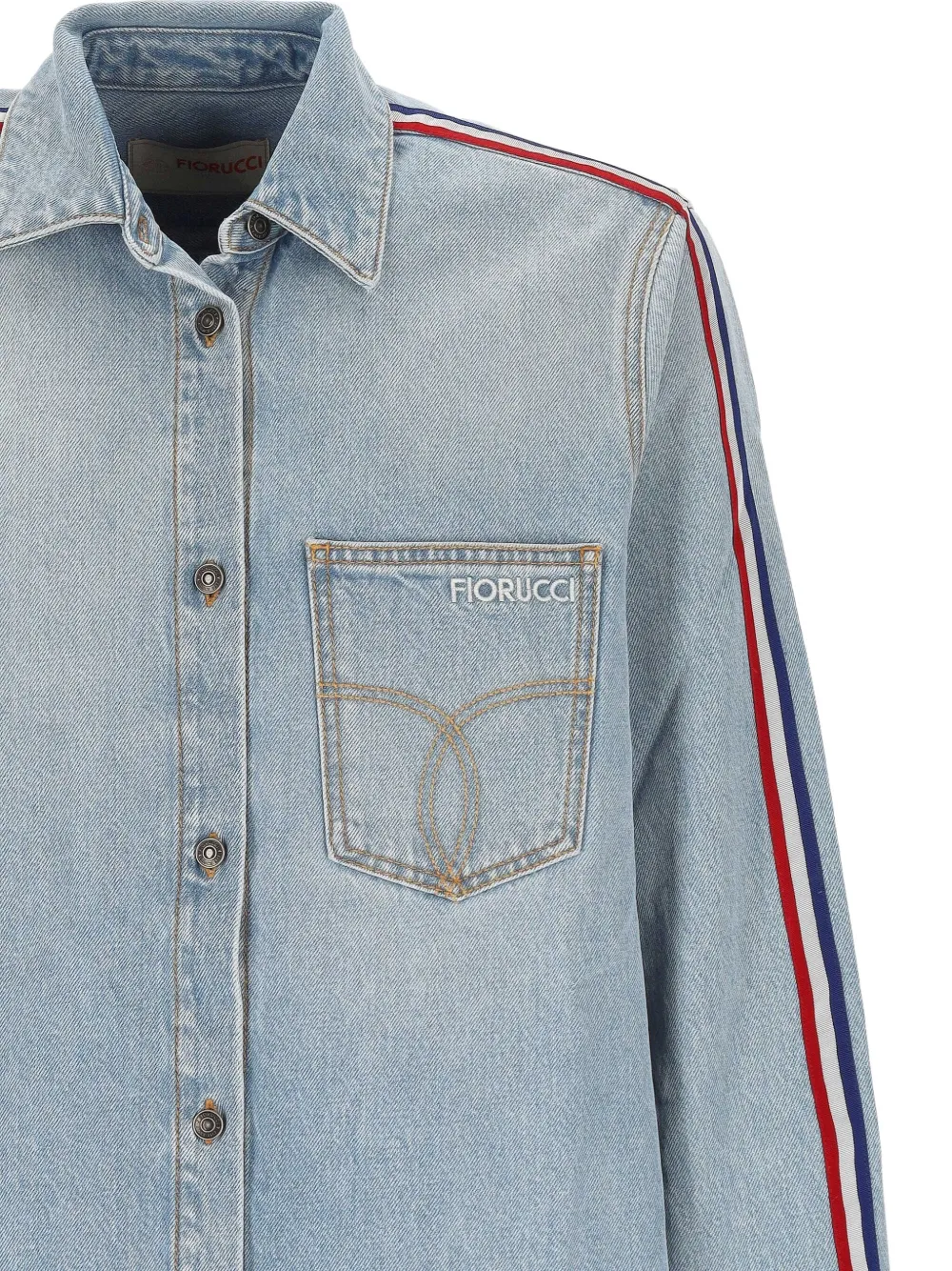 Fiorucci Stripe Pocket Shirt In Blue