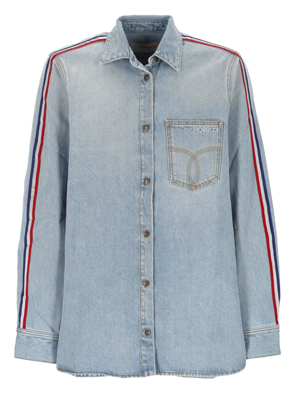 Fiorucci Stripe Pocket Shirt In Blue
