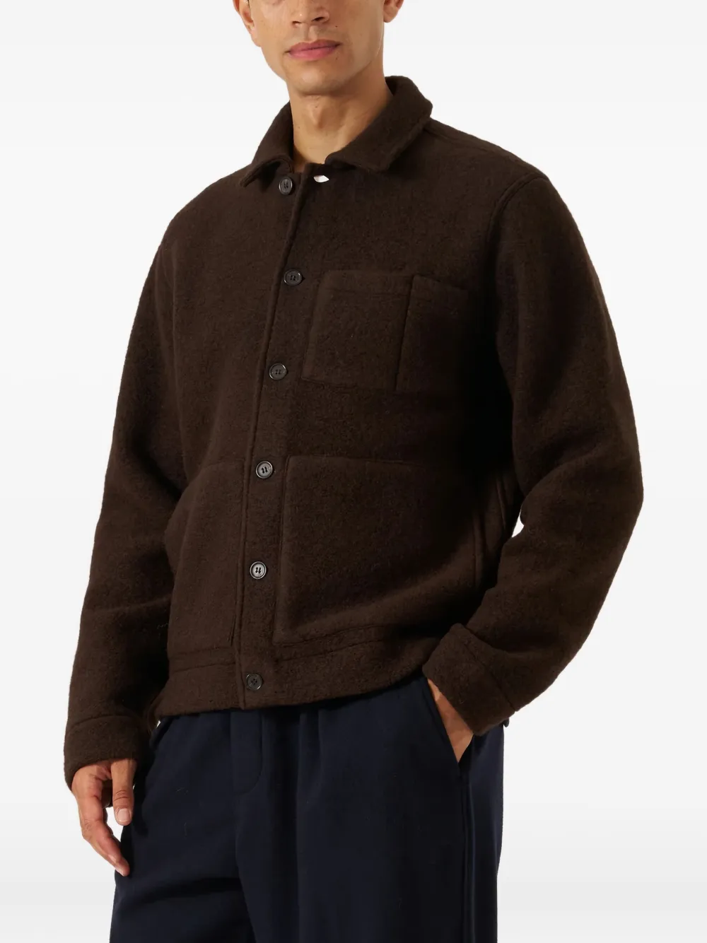 Universal Works chamarra texturizada con botones | Sobrecamisas | Image 2