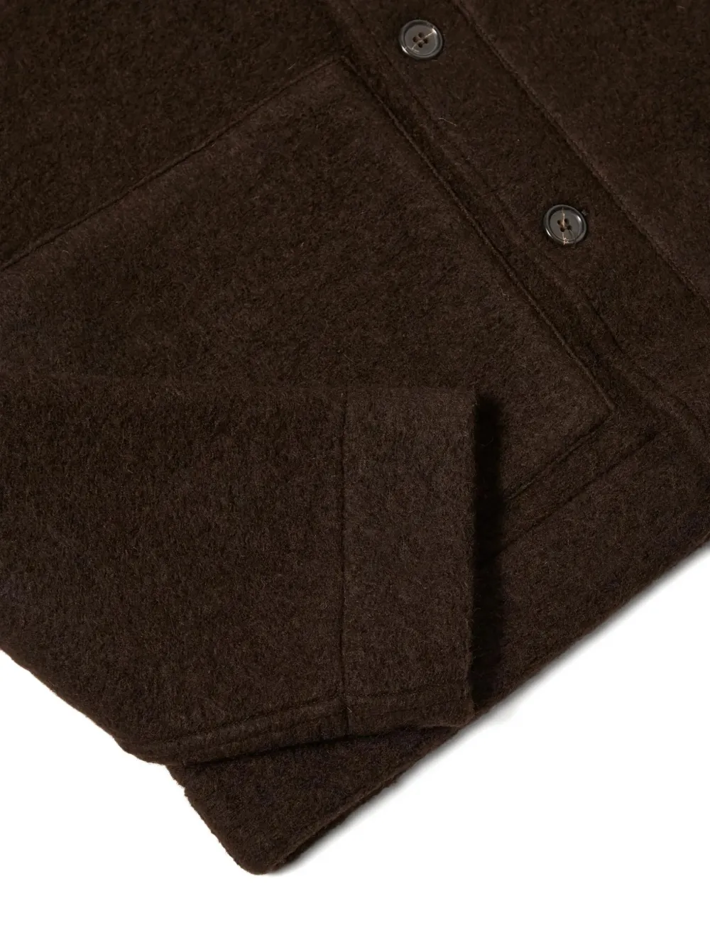 Universal Works Fleece jack met knopen Bruin