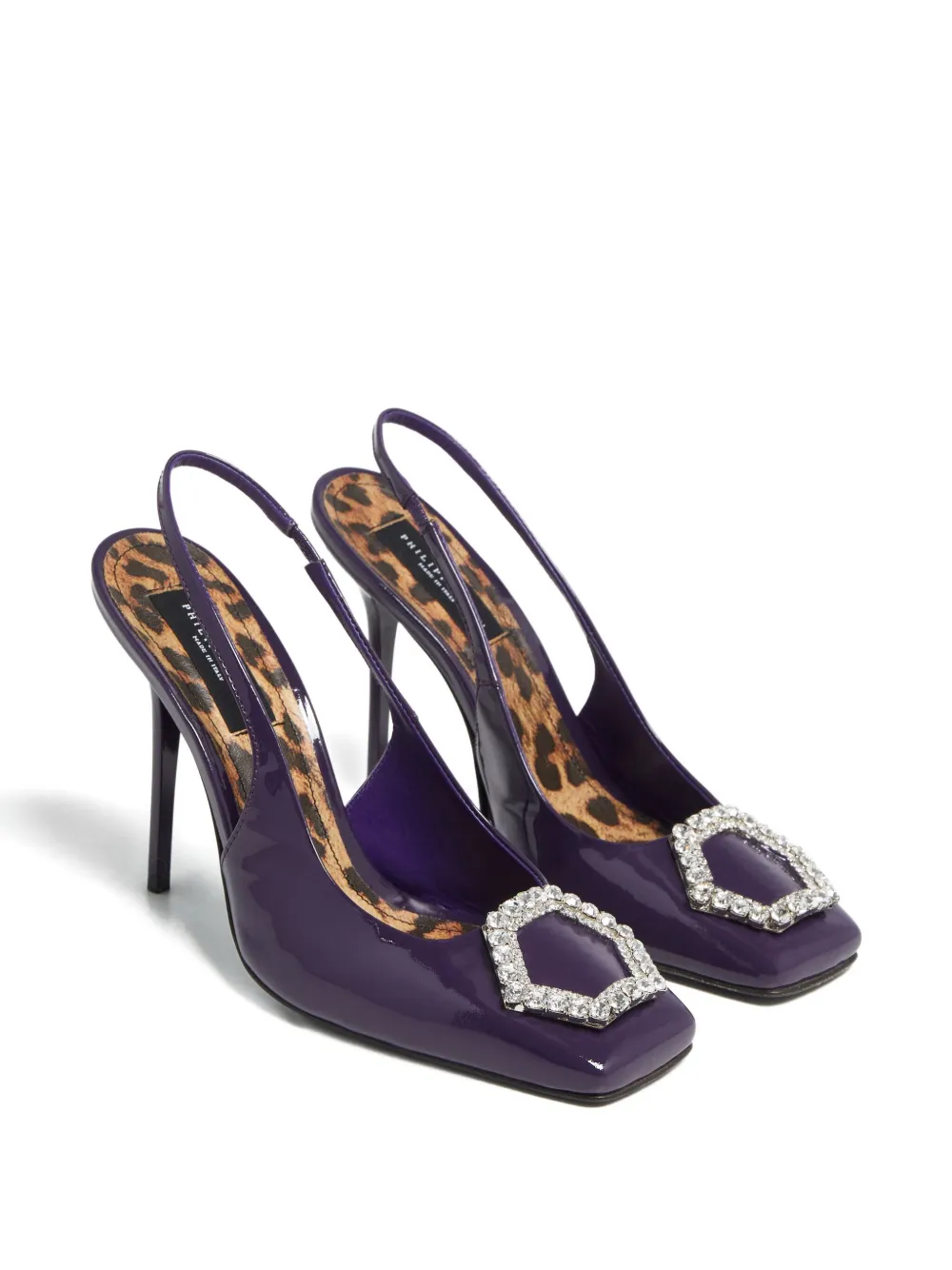Philipp Plein 120mm Decollete Heeled Pumps In Purple