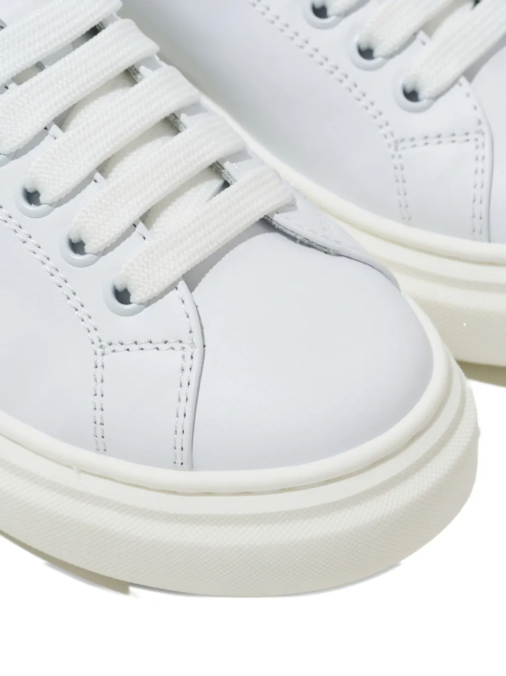 Philipp Plein Junior Leren sneakers met logo Wit