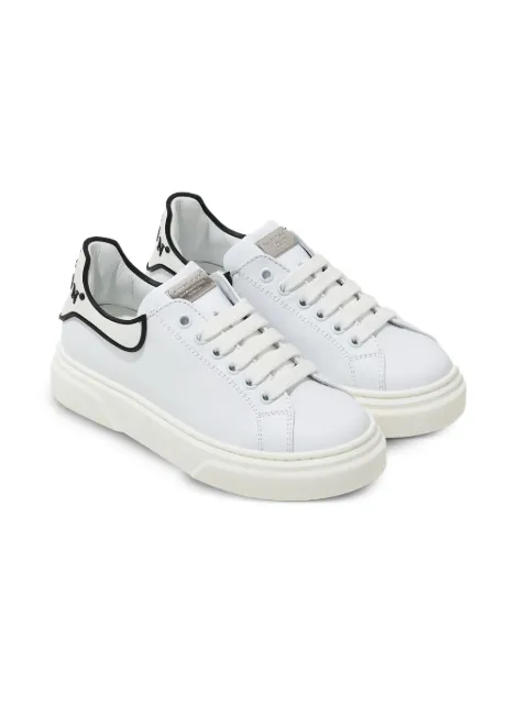 Philipp Plein Junior logo leather sneakers