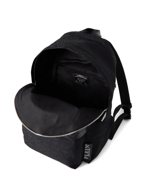 Philipp Plein Monogram crocodile-skin Backpack | Black | FARFETCH
