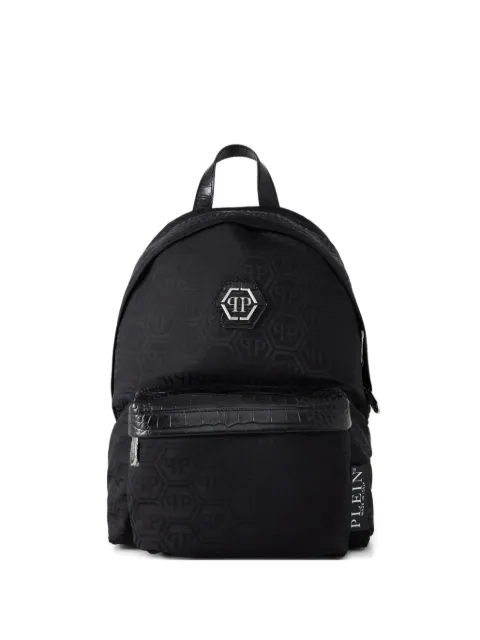 Philipp Plein Rucksack aus Krokodilleder mit Monogramm