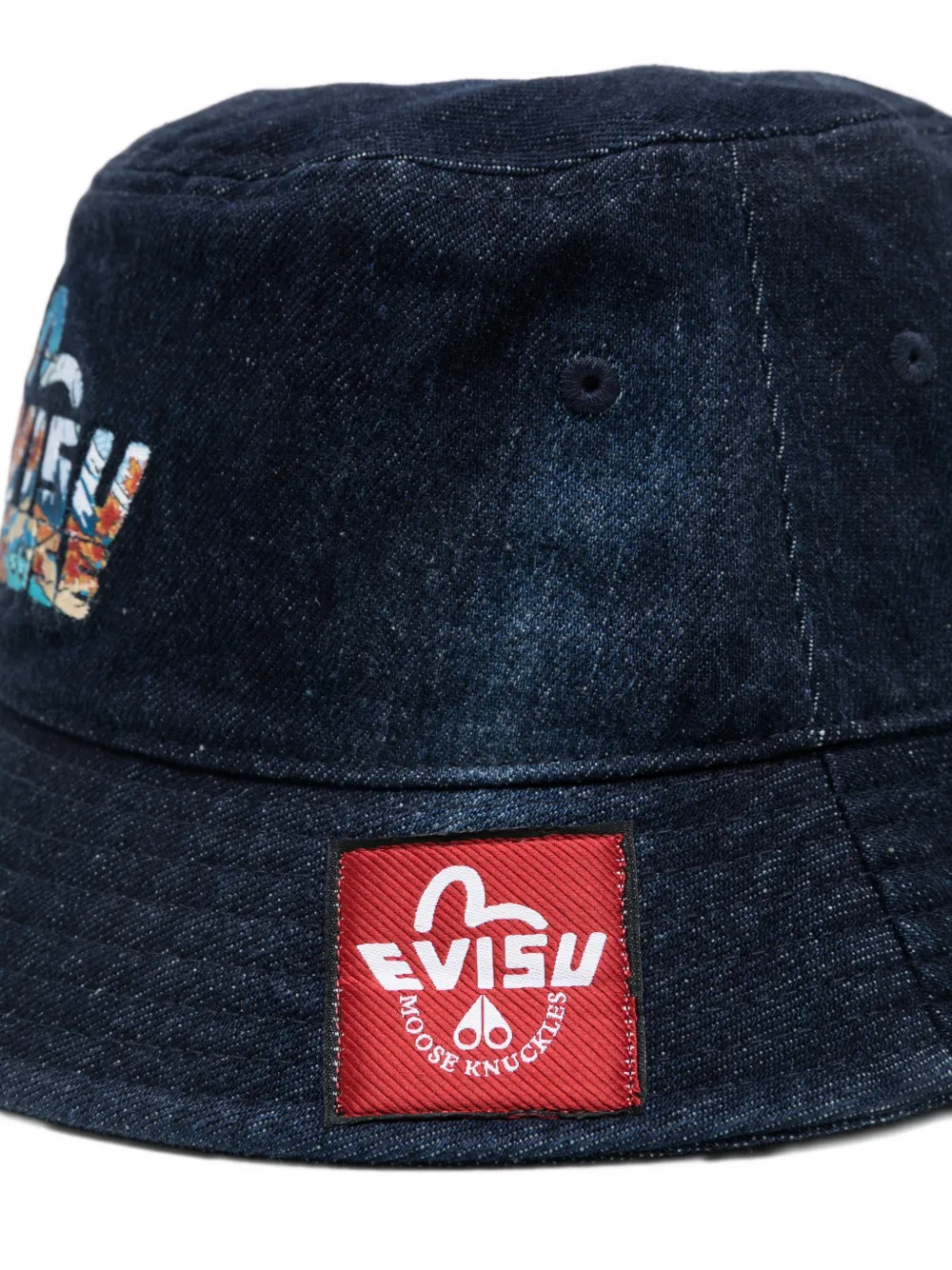 X Evisu Logo-Patch Bucket Hat