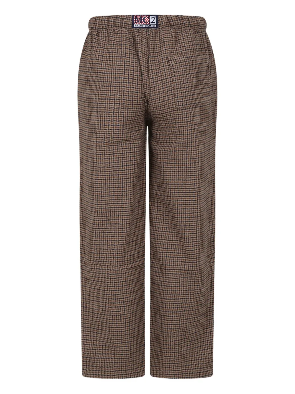 Mc2 Saint Barth Hypnos Checked Drawstring Trousers In Brown