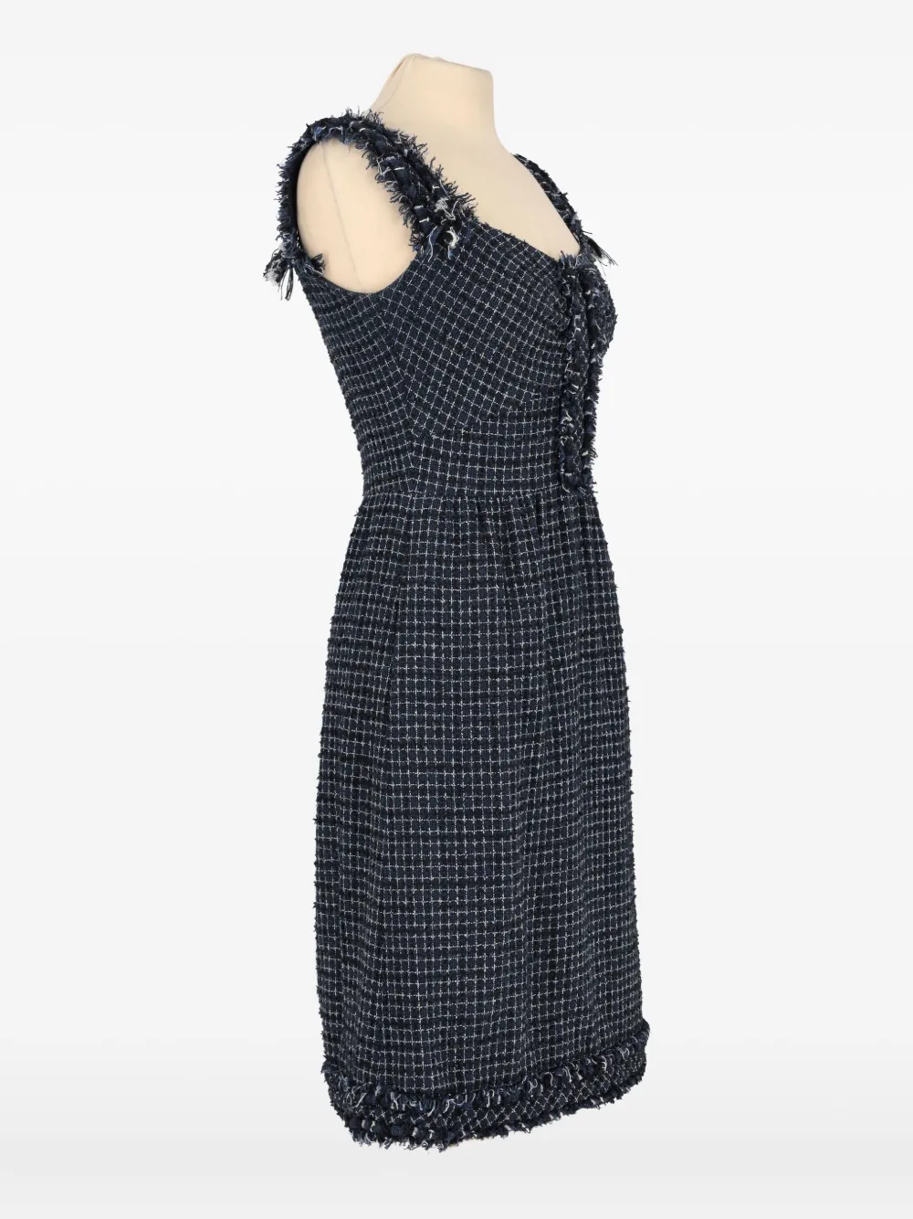 CHANEL Pre-Owned bouclé midi dress - Blauw