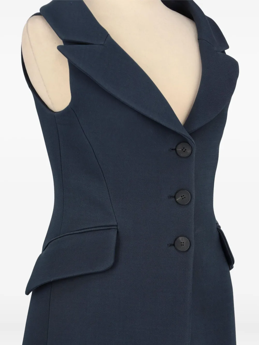 Christian Dior Pre-Owned button-fastening midi dress - Blauw