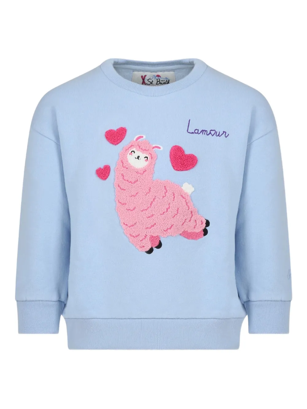 MC2 Saint Barth Kids Briony appliqué round-neck sweatshirt - Blue
