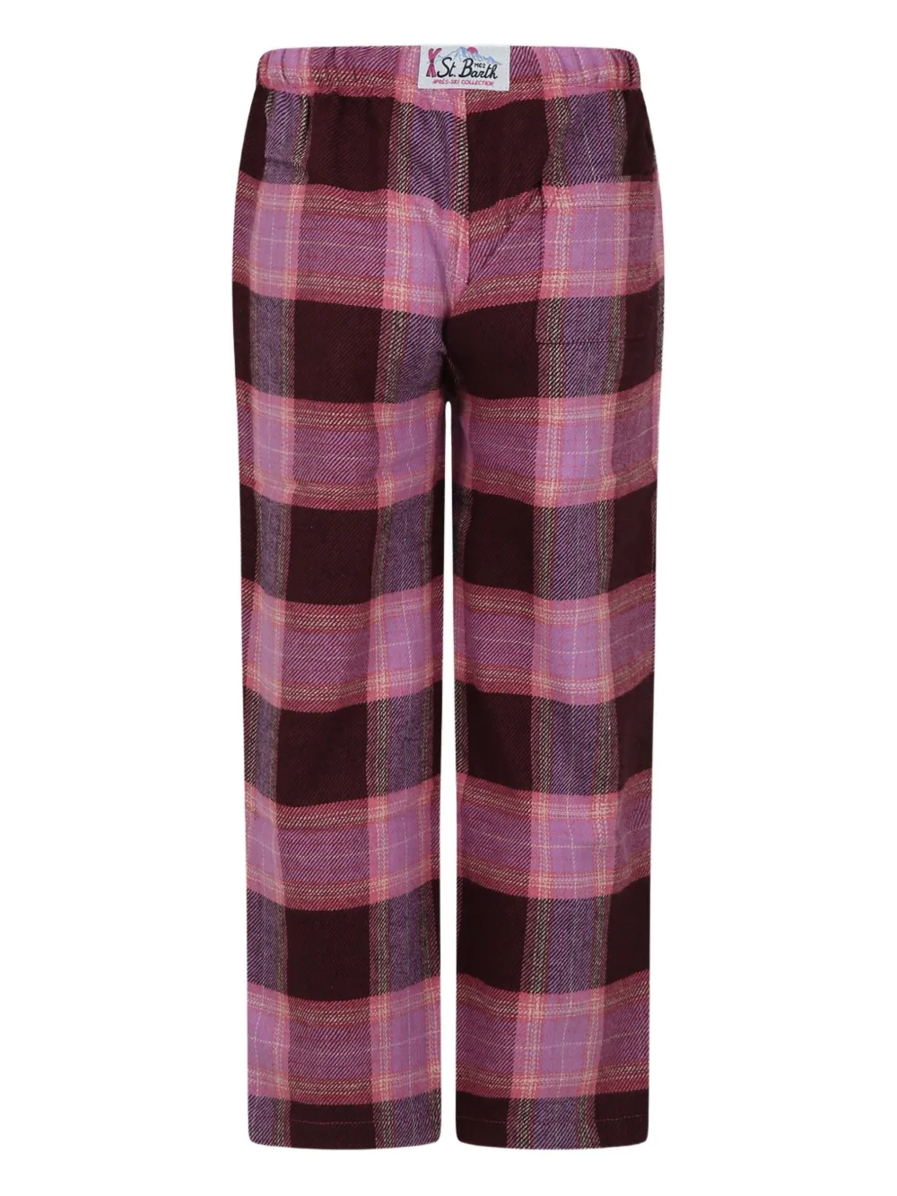 Mc2 Saint Barth Tartan Drawstring Pajama Bottoms In Purple