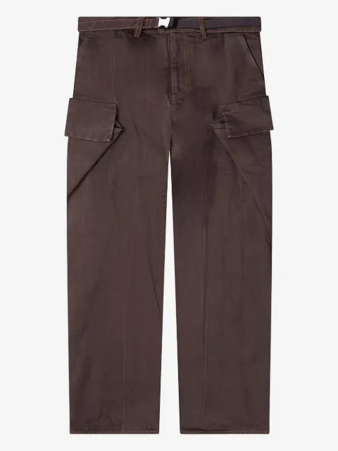 sacai jeans cargo con hebilla