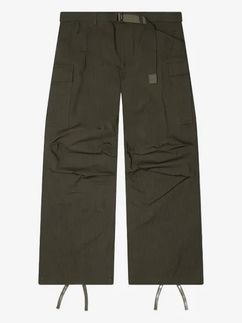 sacai ripstop belted trousers