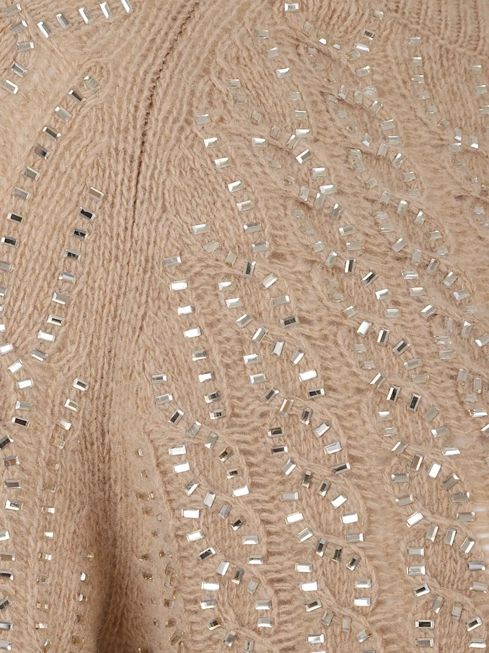 Ermanno Scervino Beaded Knit Sweater In Neutral