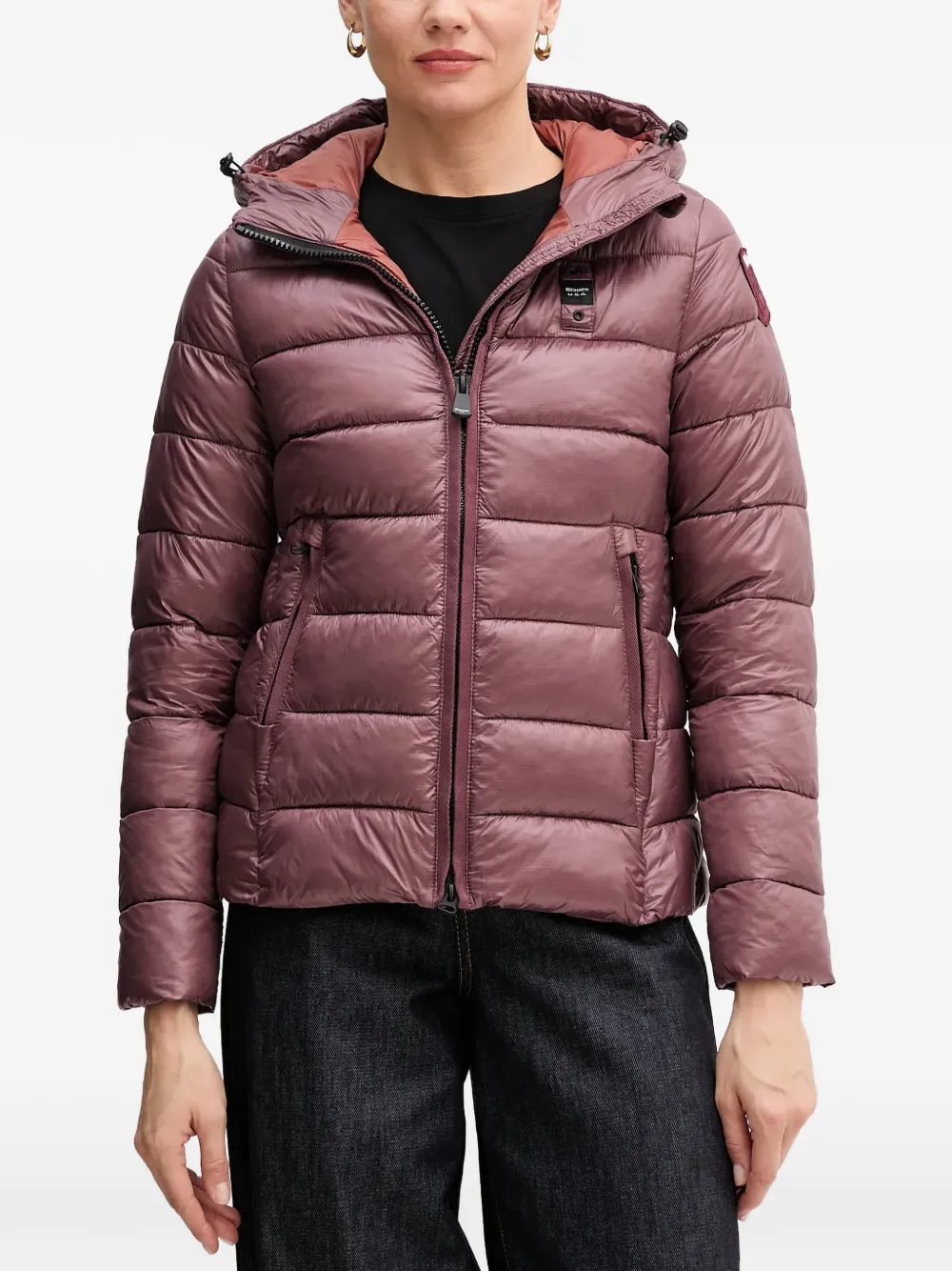 Blauer hooded quilted jacket - Purple