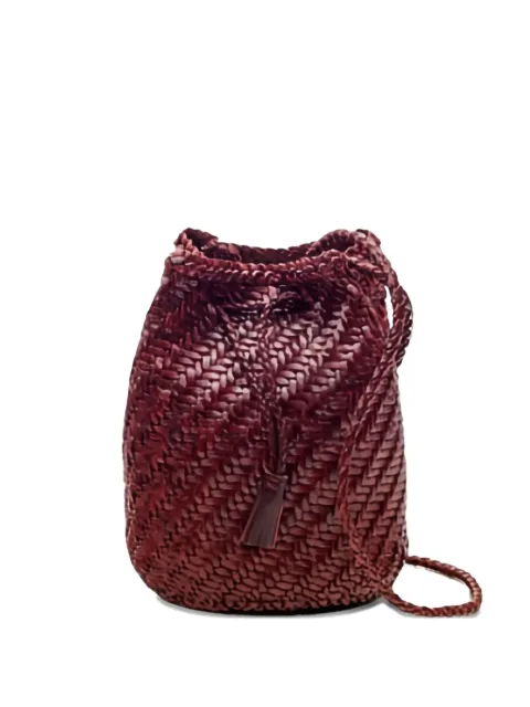 DRAGON DIFFUSION Pompom woven-tassel bucket bag