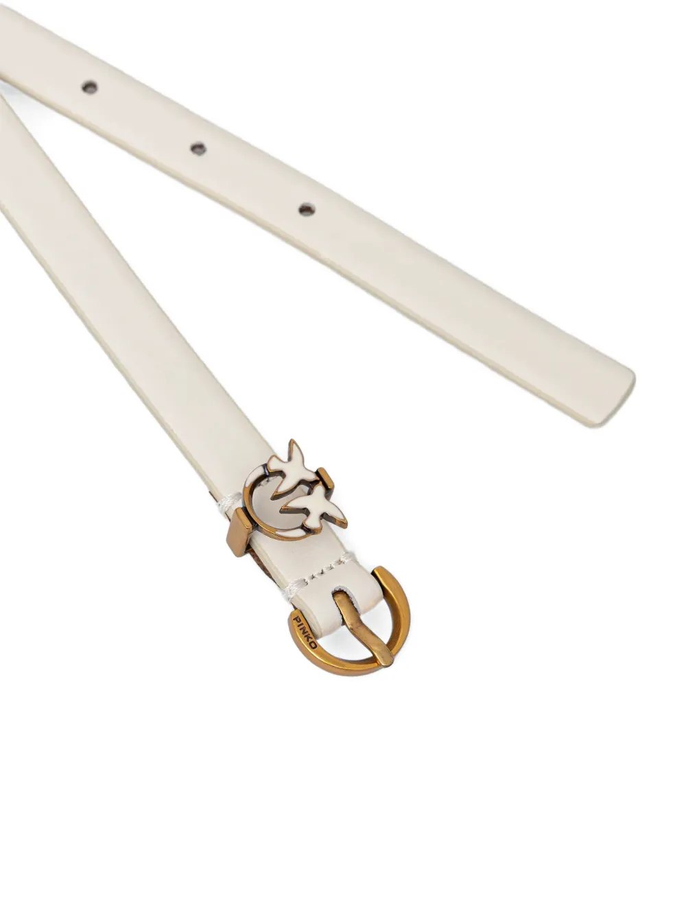 Pinko Logo-buckle Belt In Neutral