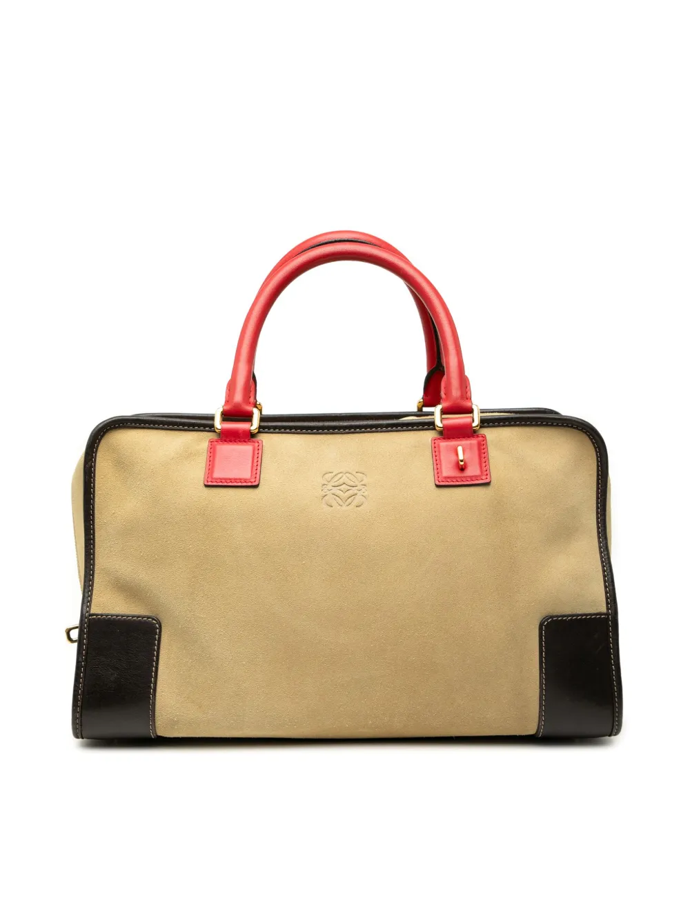Loewe Pre-Owned 2011 Tricolor Suede Amazona 36 handbag | Brown | Image 1