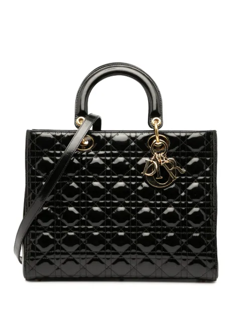 Christian Dior Pre-Owned 2013 Large Patent Cannage Lady Dior satchel